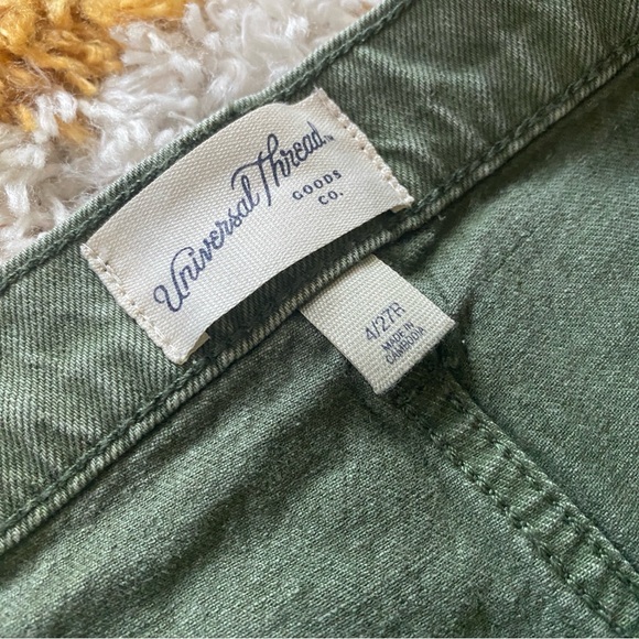 UNIVERSAL THREAD Green Denim High Rise Midi Short Size 4 - Picture 3 of 4